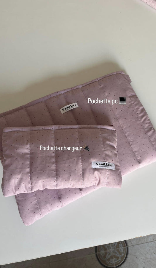 Pack pc Berryblush (Pochette pc + pochette chargeur )